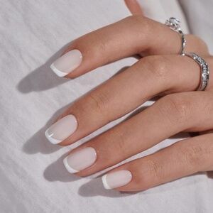 BTArtbox Press On Nails  square- nude French  Press-On Nails – Square Shape,